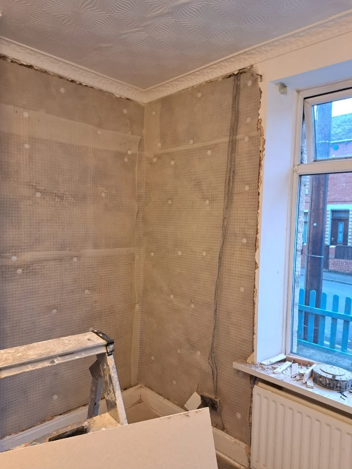 Damp proofing membrane at a bay window on a Newcastle property