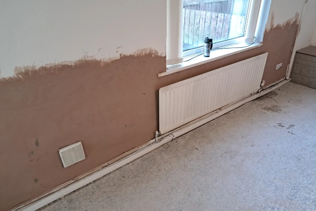 Rising damp treatment in progress on a Newcastle property